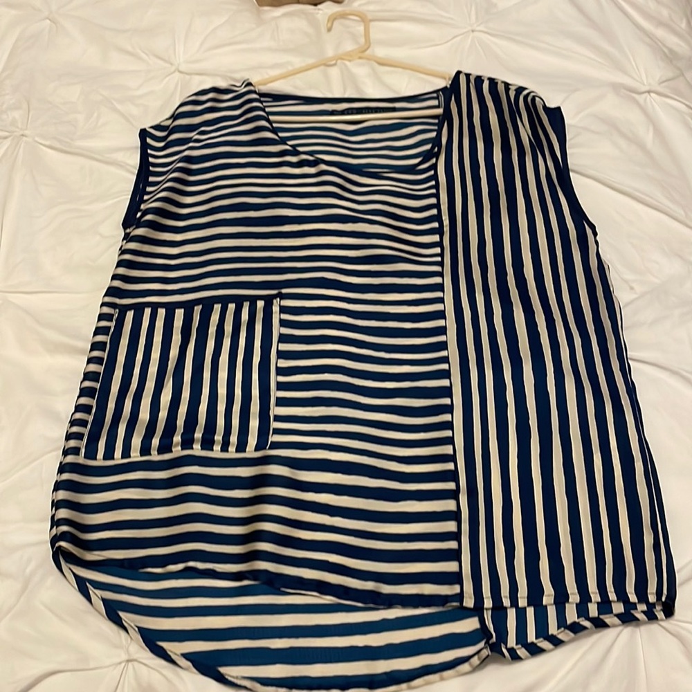 Zara asymmetrical striped top